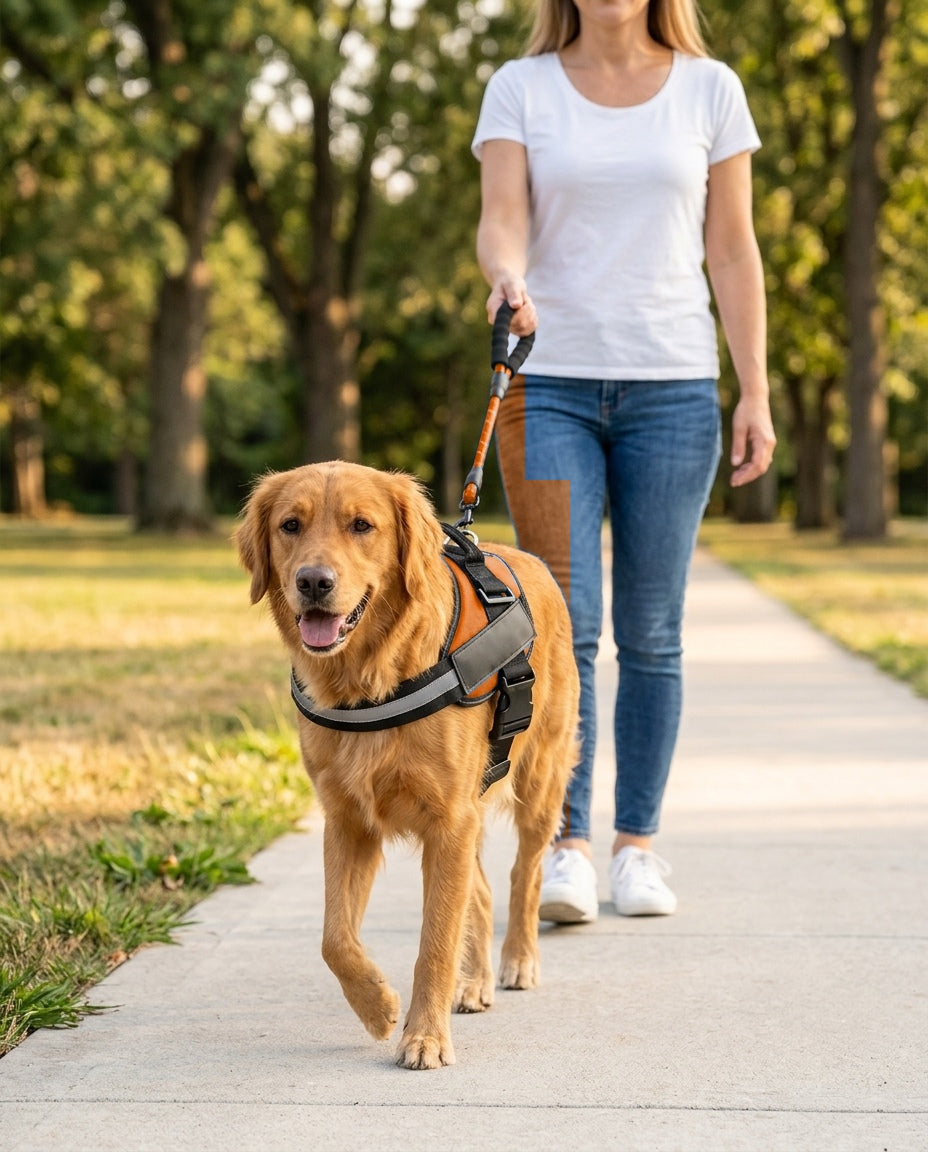 orange dog harness vest for comfortable everyday walks