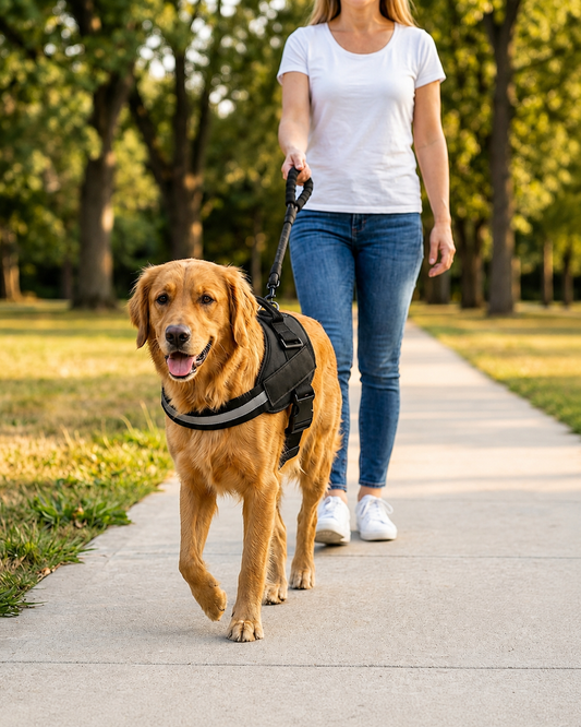 black dog harness vest for comfortable everyday walks
